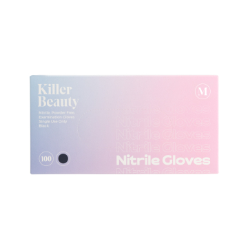 Caixa de 100 Luvas de Nitrilo Killer Beauty - Pretas (Embalagem com 10 Caixas)