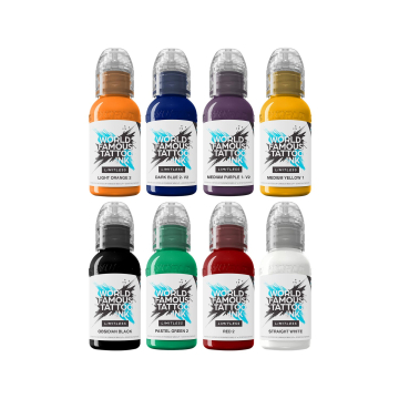Tintas para tatuagem da World Famous Limitless - Primary Colours Set 1 - 8x 30 ml