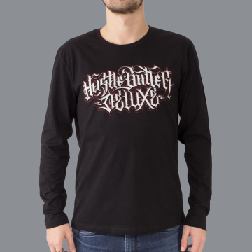 T-Shirt El Whyner de manga comprida 'Hustle Butter Deluxe' da Luxury Hustle Wear em Preto T-Shirt El Whyner de manga comprida 'Hustle Butter Deluxe' da Luxury Hustle Wear em Preto