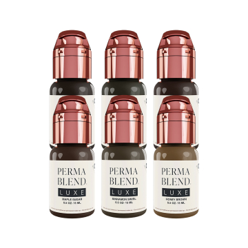 Tintas Para PMU Da Perma Blend Luxe - The Chocolate Collection - O conjunto completo de 6x 15 ml