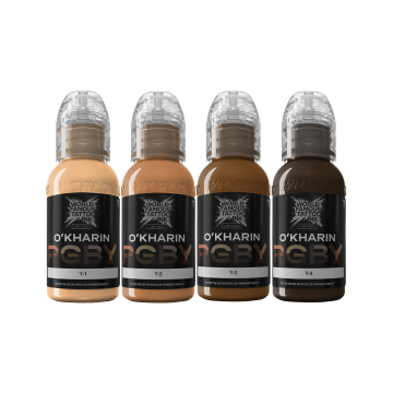 Tintas para tatuagem da World Famous Limitless - Sasha O'Kharin RGBY Yellow Set - 4x 30 ml