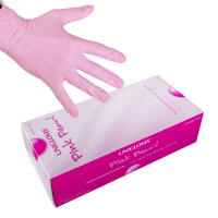 Caixa de 100 Luvas de Nitrilo Pérola Rosa Unigloves