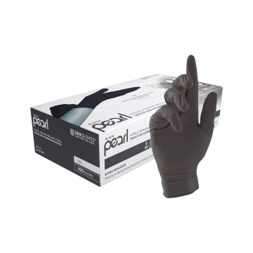 Caixa de 100 Luvas de Nitrilo Unigloves Black Pearl - Pretas