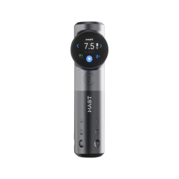 Máquina de tatuagem Dragonhawk Mast Archer Ultra com base de carregamento - Cinza Mate - traço de 4,5 mm