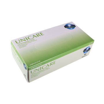Caixa de 100 Luvas de Látex Unicare - Creme
