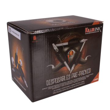 Caixa Variada de 25 Tubos Descartáveis Grip / Ponta 19 mm Killer Ink Pré-embalados com Agulhas Bug Pin 0,25 mm