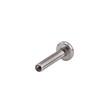 Barra para labret de rosca interna em titânio da Tilum - Disco plano - Versão 2