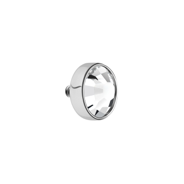 Topo de disco plano em titânio com joia de cristal interno da Tilum
