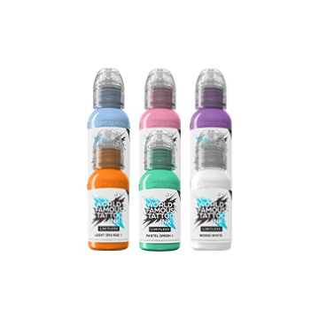 Tintas para tatuagem da World Famous Limitless - Pastel Collection - 6x 30 ml