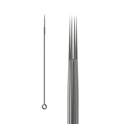 Caixa de 50 Agulhas KWADRON 0,35 mm TAPER LONGO - Liner Redonda Vazia