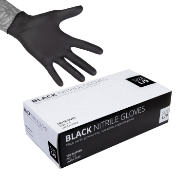 Caixa de 100 Luvas em Nitrilo Preto