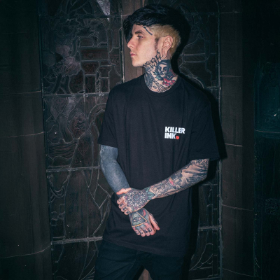Killer Ink by Hobo Jack - T-shirt Sid the Skull Unissex - Preta