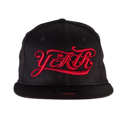 Boné Snapback 9FIFTY 'YCKTH' da Luxury Hustle Wear com Logotipo Encarnado sobre Preto