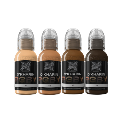 Tintas para tatuagem da World Famous Limitless - Sasha O'Kharin RGBY Yellow Set - 4x 30 ml