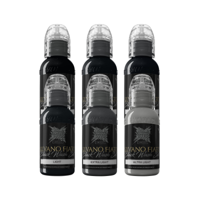 Tintas para tatuagem da World Famous Limitless - Silvano Fiato Blackwash Set - 6x 30 ml