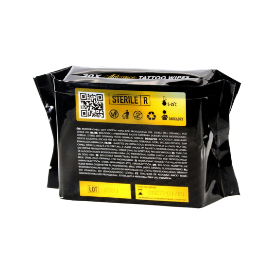 Caixa com 20 Advance Tattoo Toalhetes biodegradáveis
