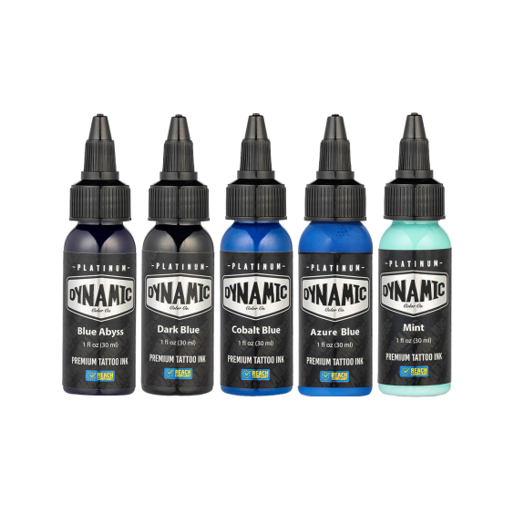 Tinta Para Tatuagem Platinum by Dynamic - Conjunto de Lagoon 5x 30 ml