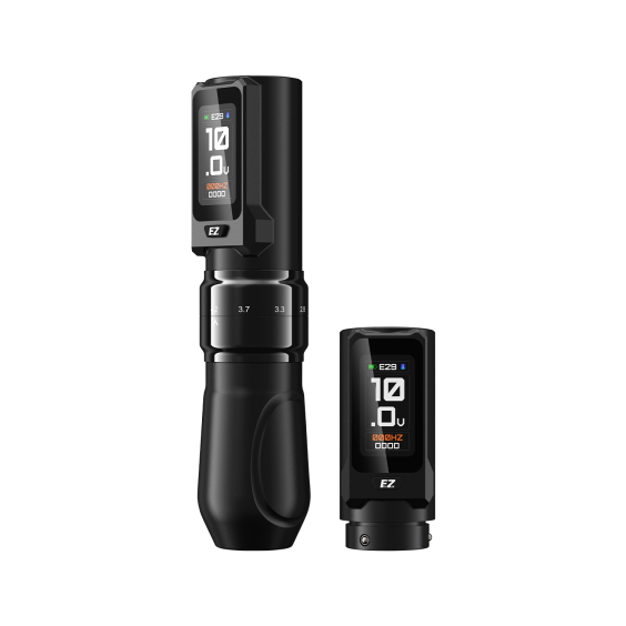 Máquina de tatuagem sem fio no estilo caneta EZ P3 Pro Touch com bateria adicional - preta