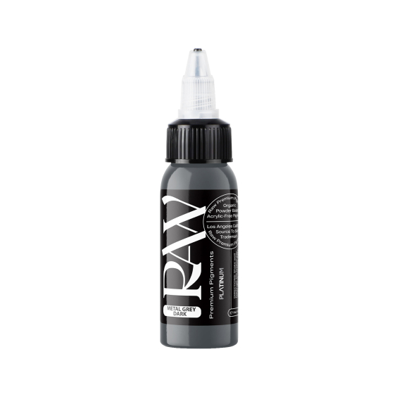Raw Pigments Platinum - Metal Grey Dark - Tinta para tatuagem - 30ml