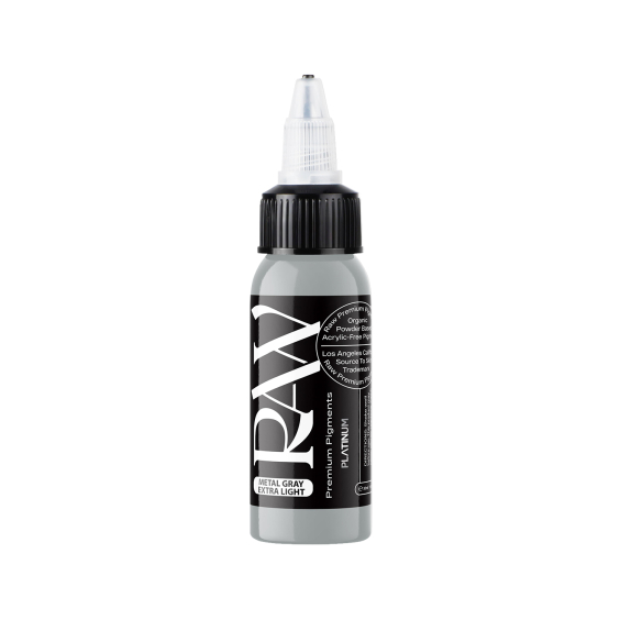 Raw Pigments Platinum - Metal Gray Extra Light - Tinta para tatuagem - 30ml